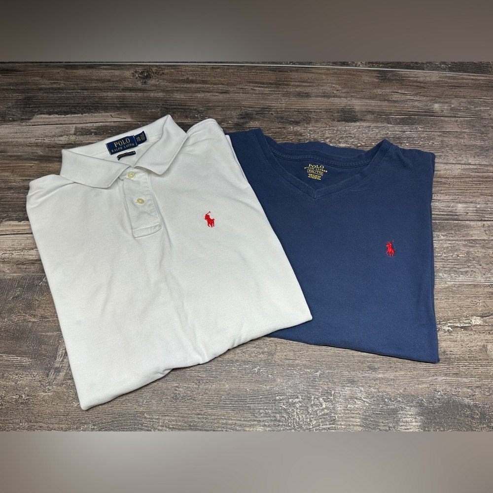 Polo Ralph Lauren Shirt Bundle XXL Tee XL Slim Polo White Blue